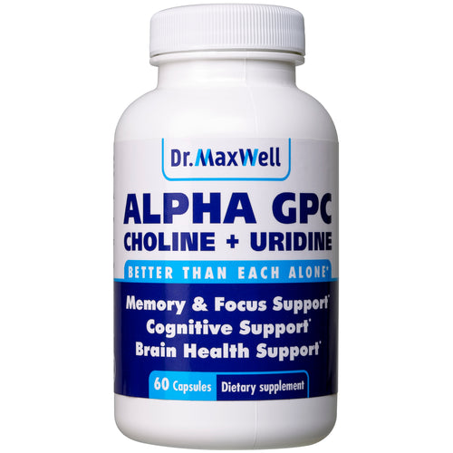 Dr. MaxWell Alpha GPC + Uridine, a Choline Booster. Most Bioavailable Choline Form. Better than Alpha GPC or Uridine Аlone*