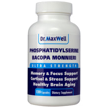 Load image into Gallery viewer, Dr. MaxWell PhosphatidylSerine &amp; Bacopa Monnieri, Better Than Each Alone. Best Phosphatidyl serine 300mg: no fillers, soy free, 2in1. High Concentration Bacopa Leaf Extract (55% Bacosides) Unlike Most Competitors*