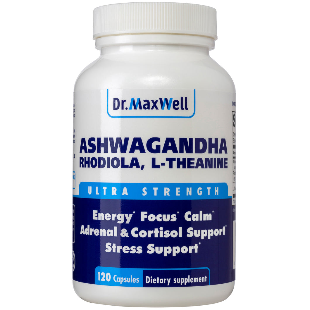Dr. MaxWell Cortisol Manager, Supports Relaxation & Sleep in Times of Occasional Stress, Ashwagandha Rhodiola Adaptogens Supplements, Helps Maintain Normal Cortisol Levels*